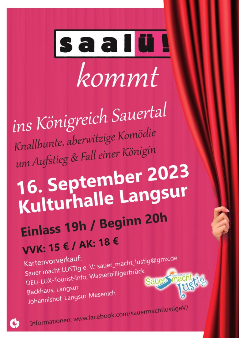 Flyer Saalü kommt ins Königreich Sauertal