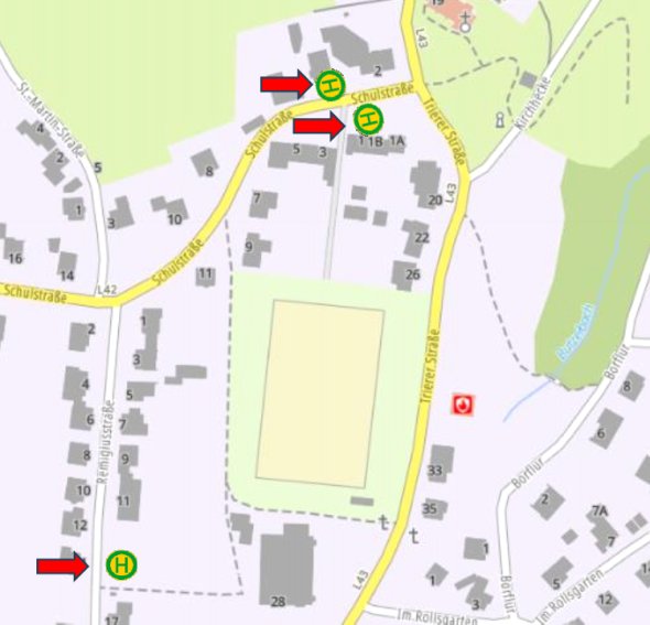 Ersatzhaltestellen Butzweiler