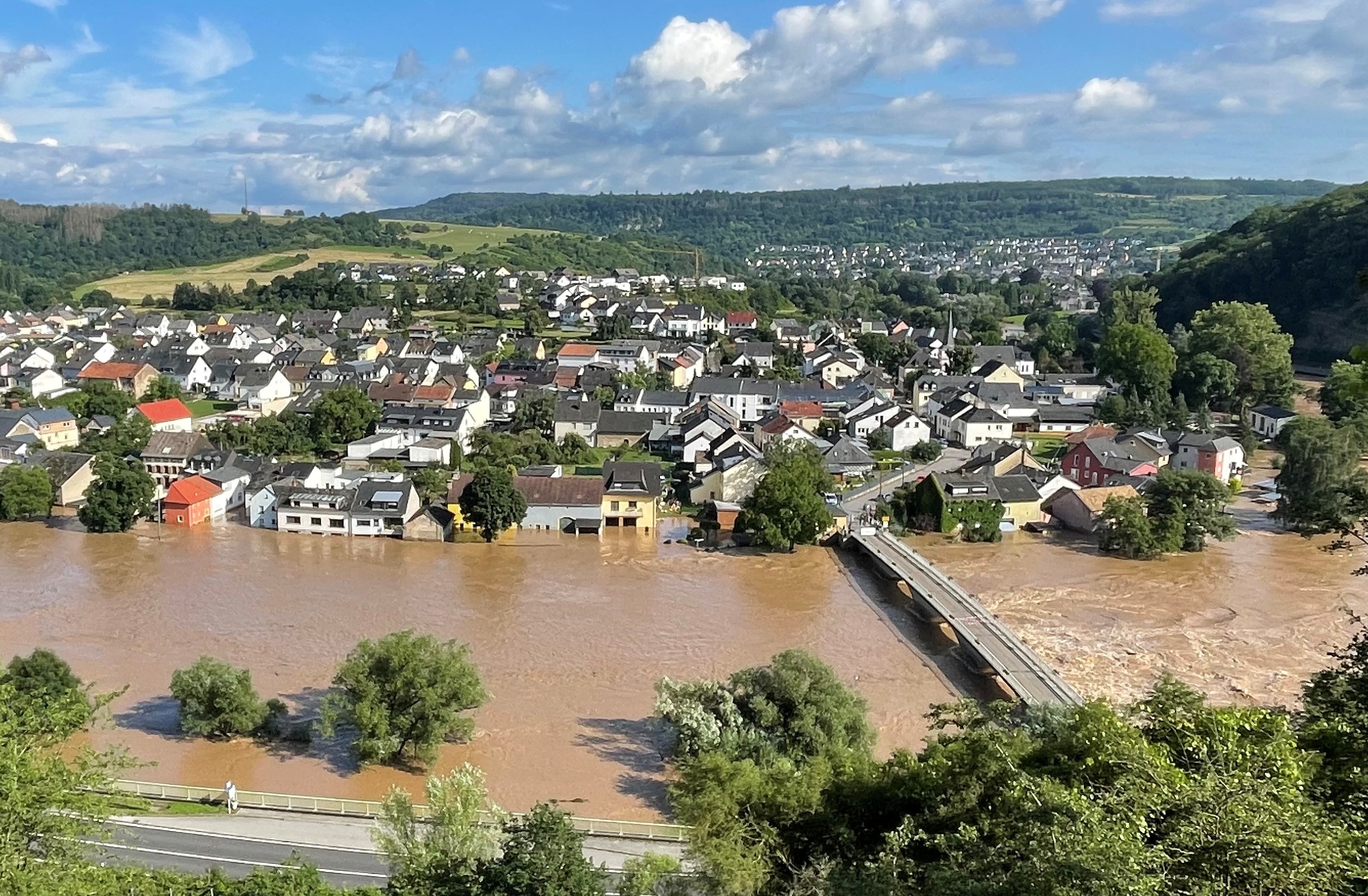 Panoramabild Hochwasser in Langsur