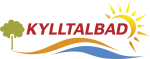 Logo Kylltalbad in Blau mit weißer Schrift