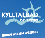Logo Kylltalbad in Blau mit weißer Schrift